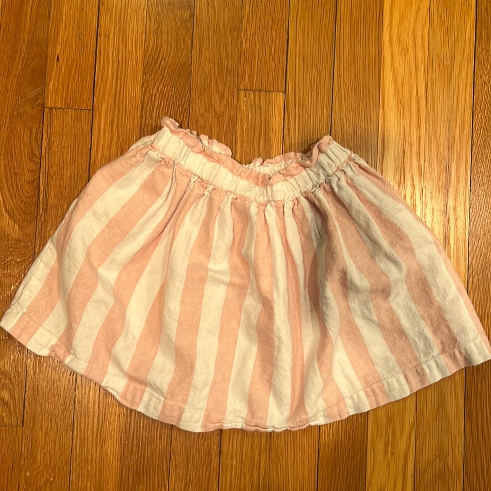 Crewcuts size 8 cream and light pink linen/cotton skirt